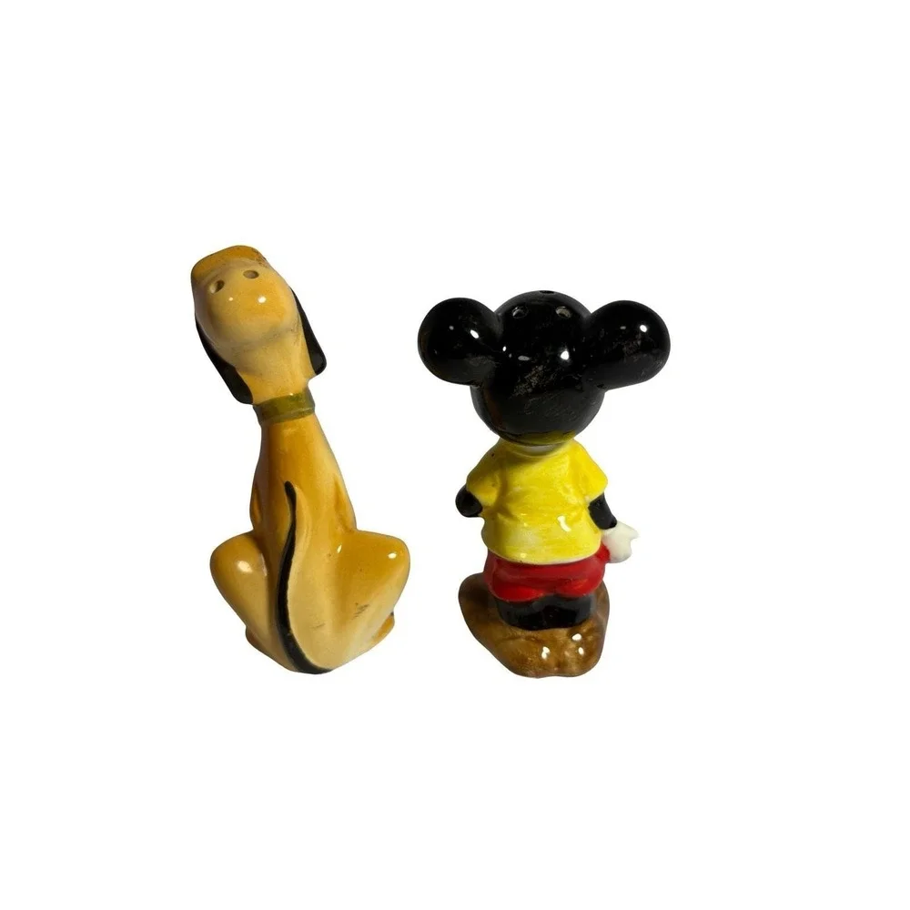Vintage and Rare Disney‎ Mickey and Pluto Salt and Pepper Set 1960s
